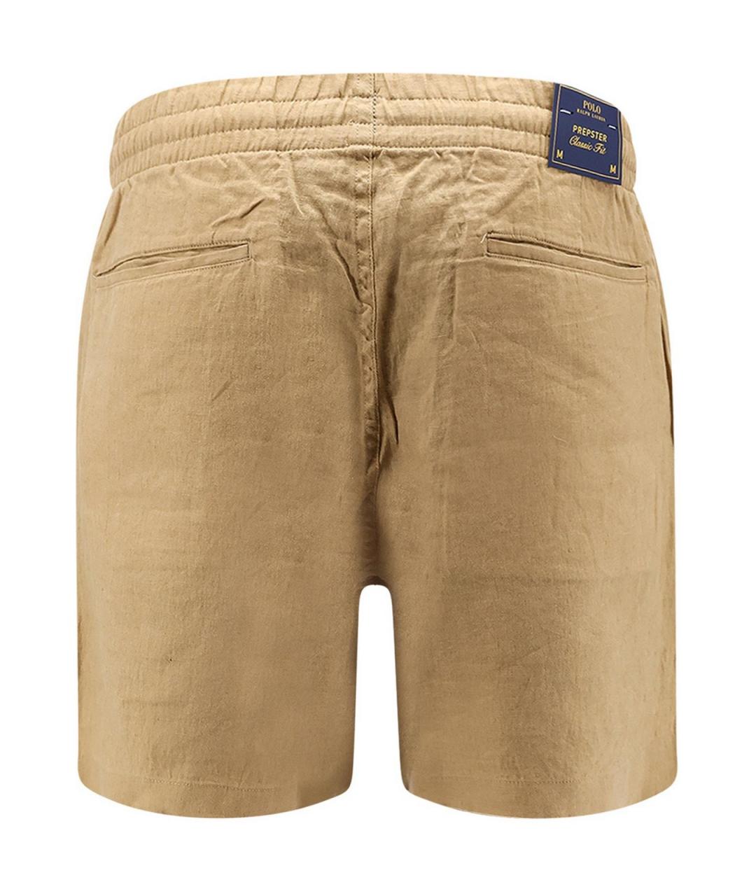 POLO RALPH LAUREN Бежевые льняные шорты, фото 2