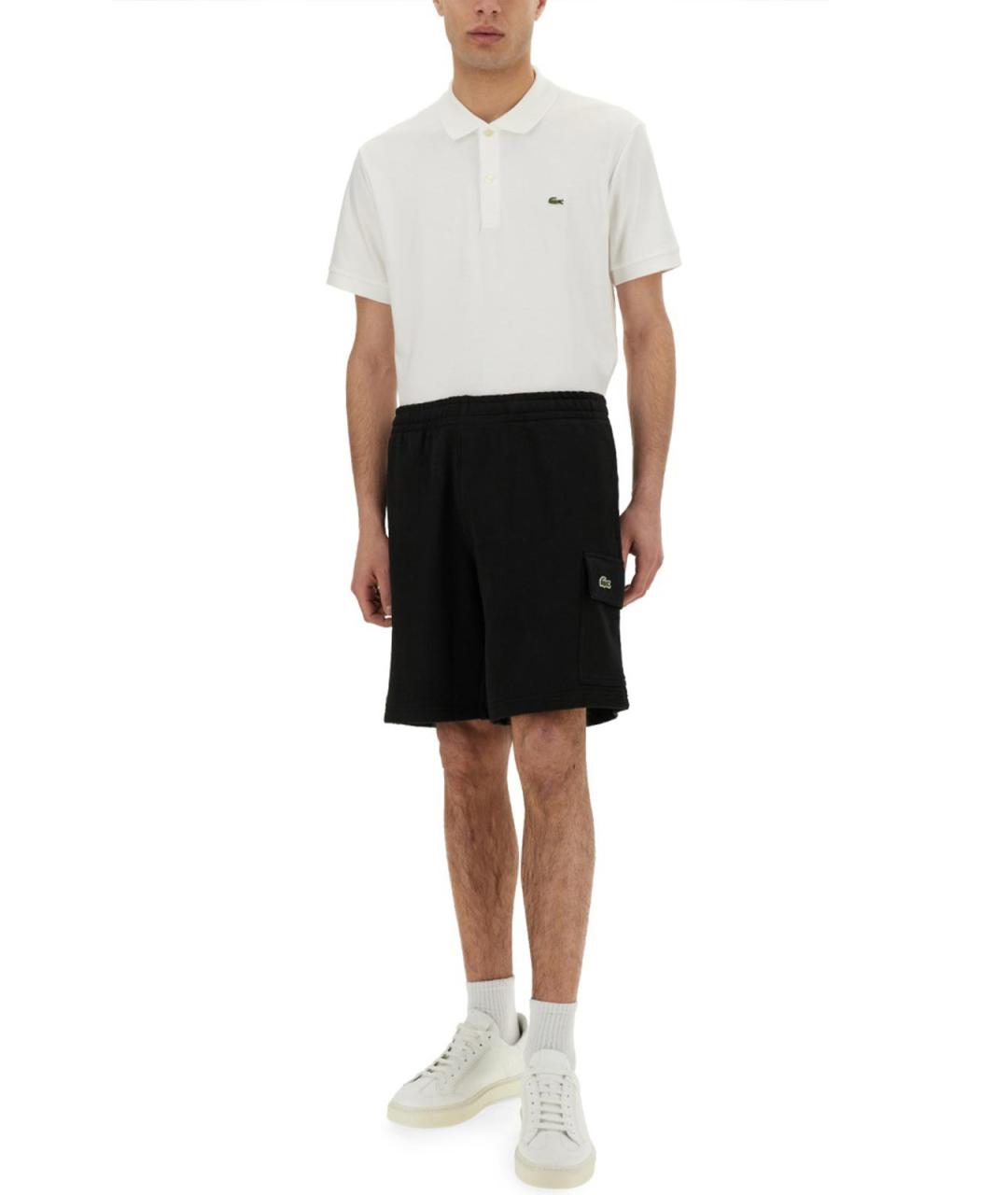 LACOSTE Черные хлопковые шорты, фото 3