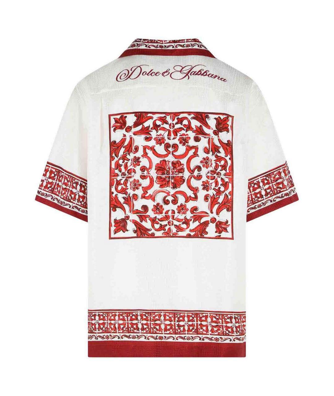 DOLCE&GABBANA Белая шелковая кэжуал рубашка, фото 2