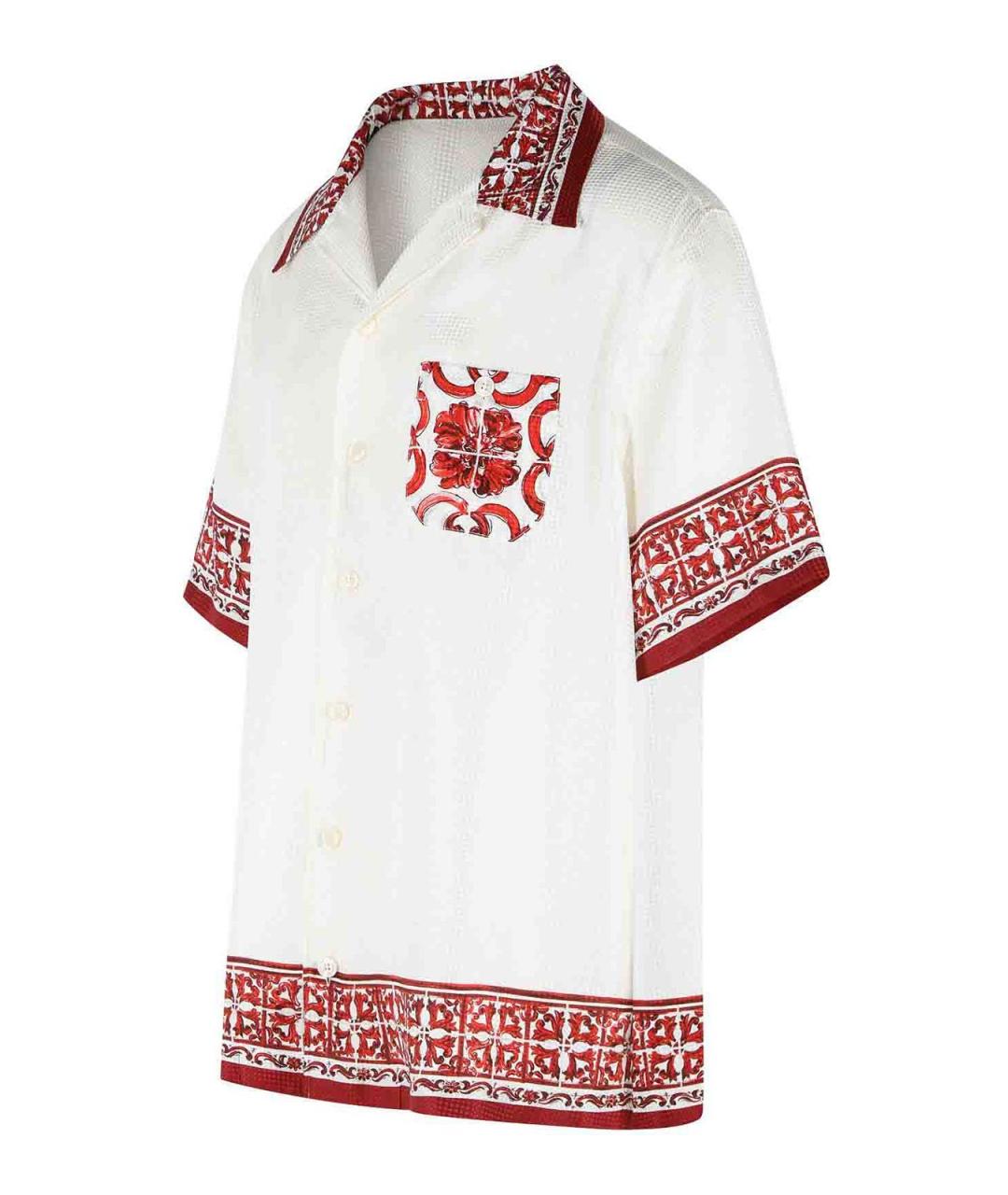 DOLCE&GABBANA Белая шелковая кэжуал рубашка, фото 3