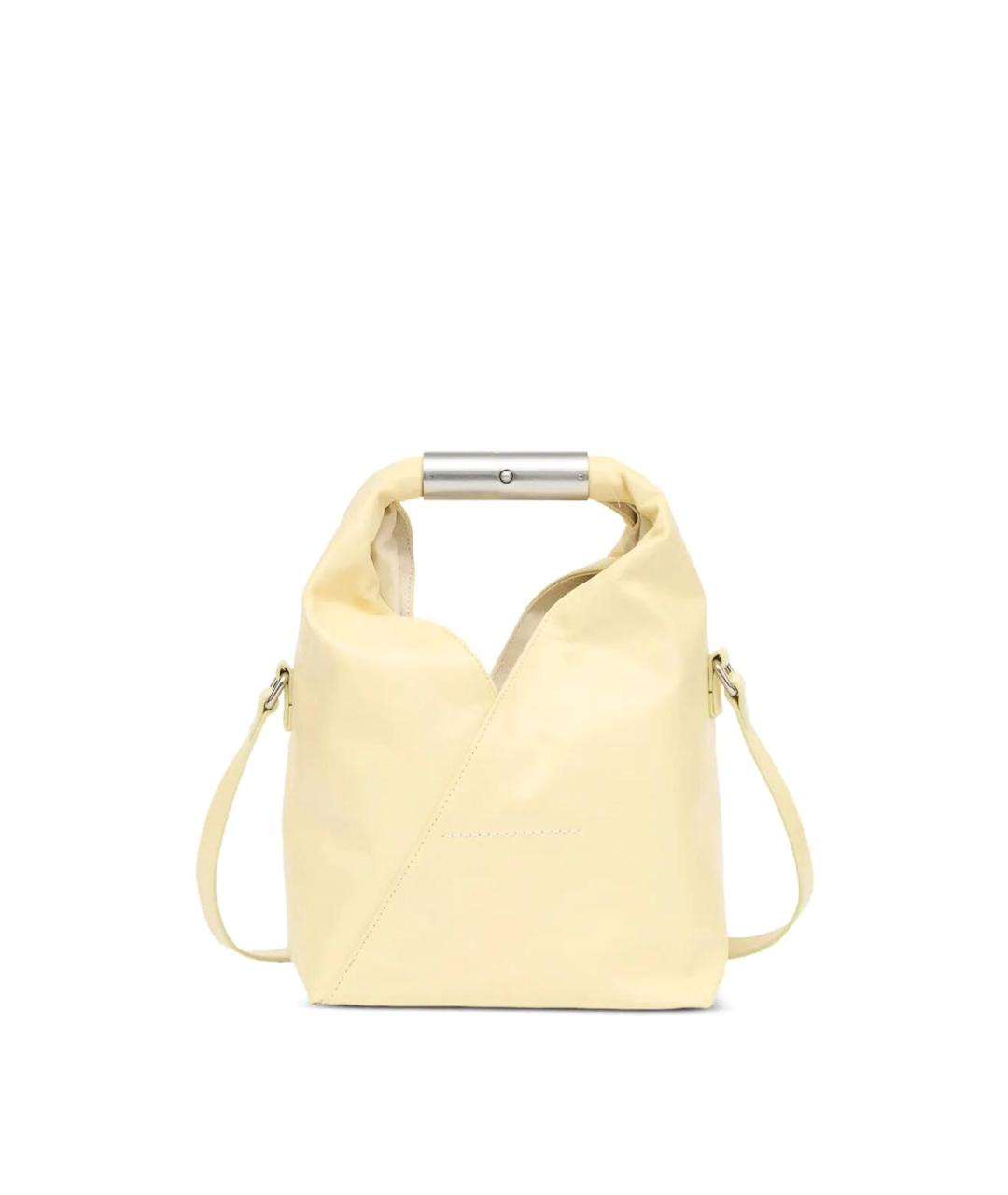 MM6 MAISON MARGIELA Желтая кожаная сумка с короткими ручками, фото 1