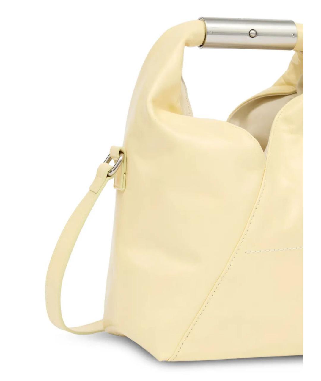 MM6 MAISON MARGIELA Желтая кожаная сумка с короткими ручками, фото 5
