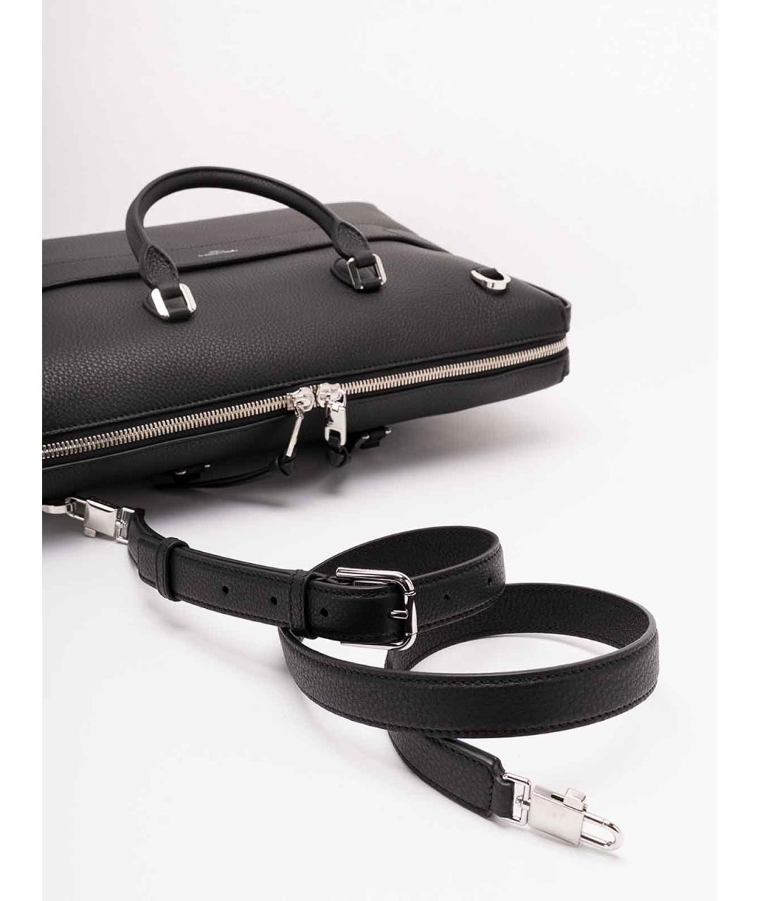 DOLCE&GABBANA Черный кожаный портфель, фото 4
