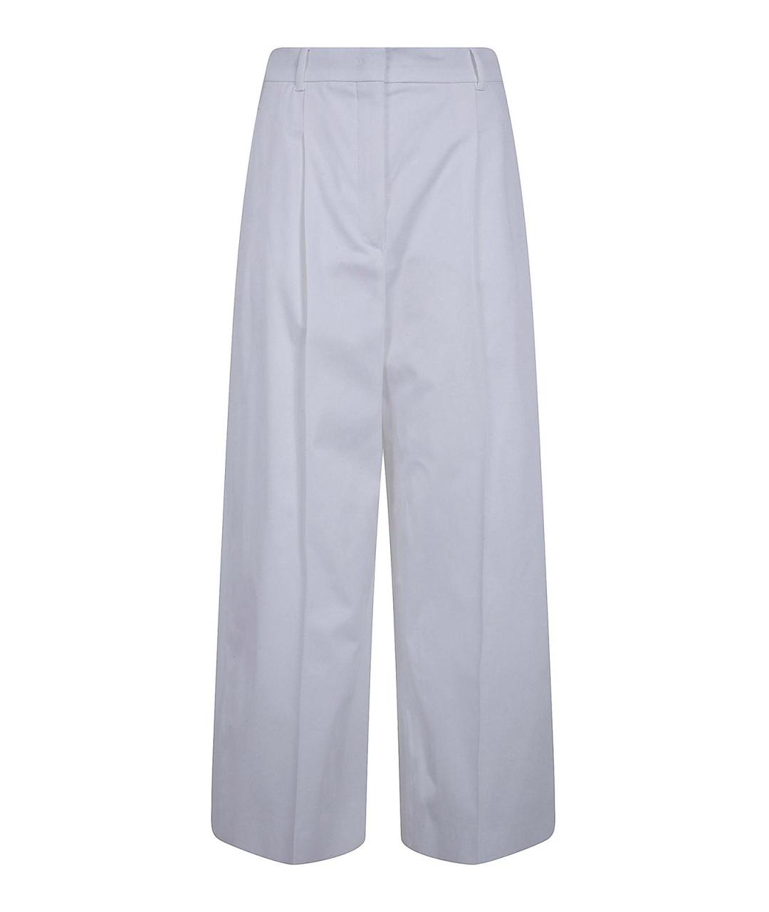 MAX MARA Белые хлопковые брюки широкие, фото 1