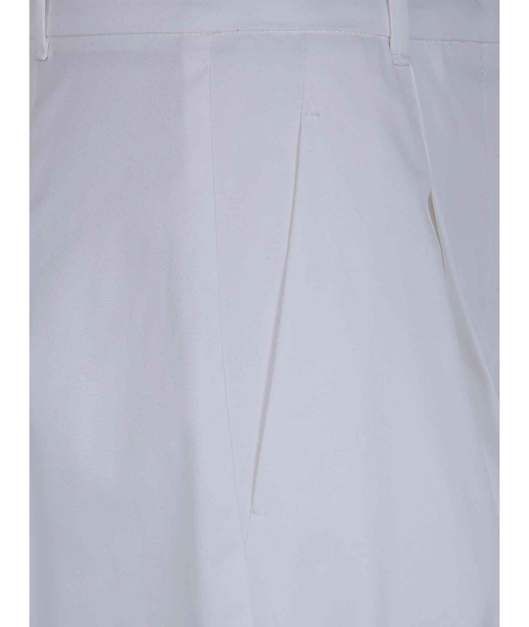MAX MARA Белые хлопковые брюки широкие, фото 3