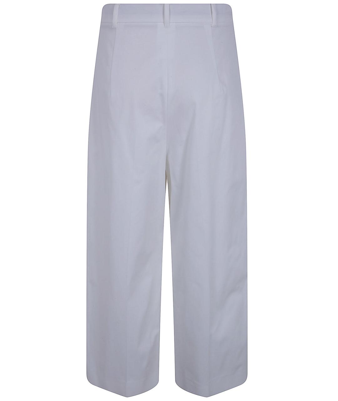 MAX MARA Белые хлопковые брюки широкие, фото 2