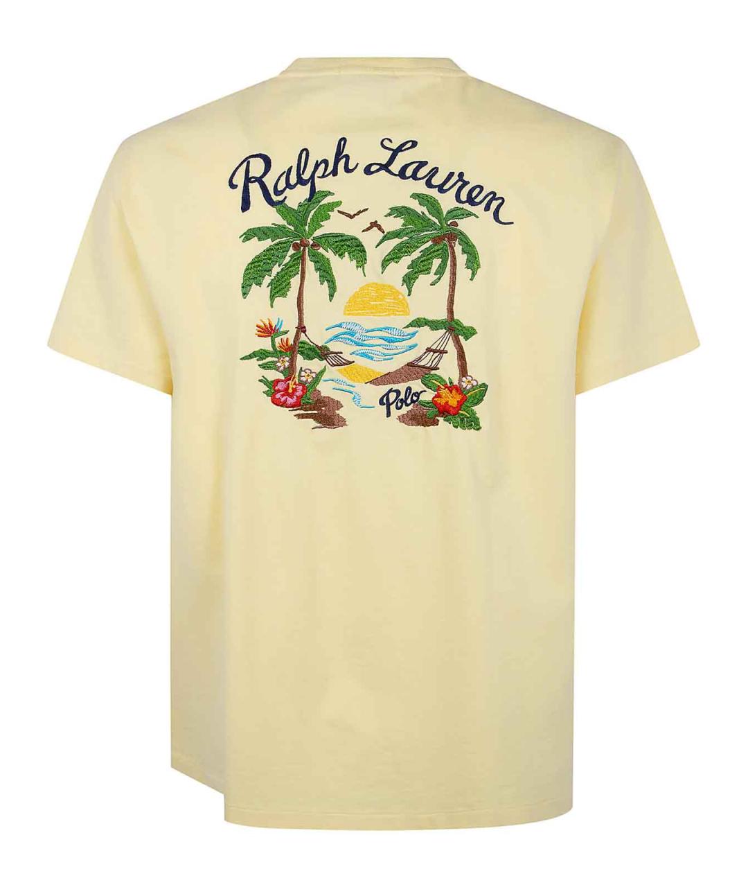 POLO RALPH LAUREN Желтая хлопковая футболка, фото 2