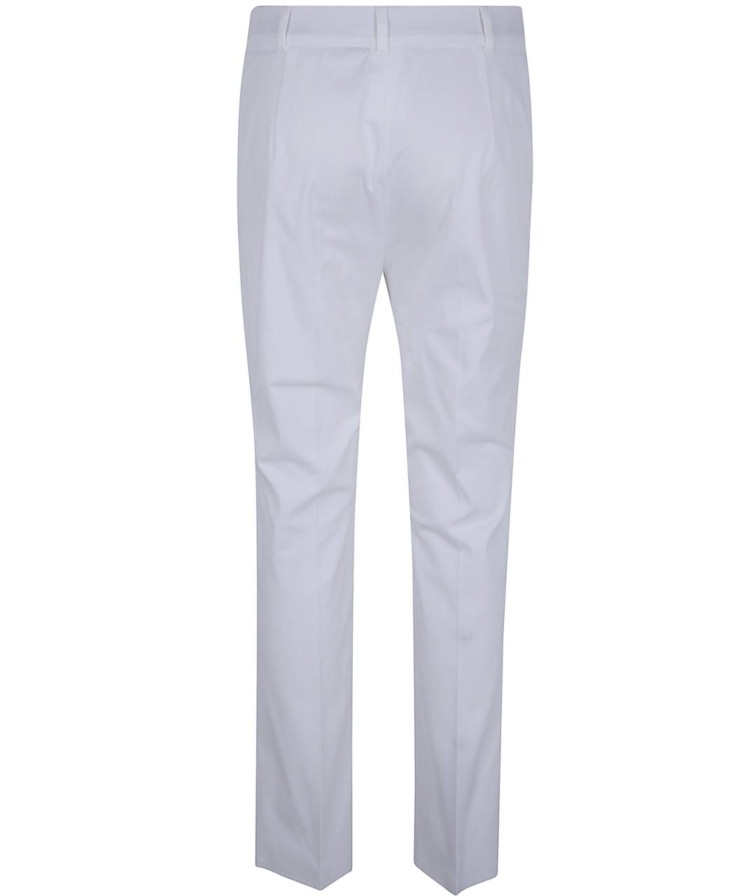 MAX MARA Белые хлопковые прямые брюки, фото 2