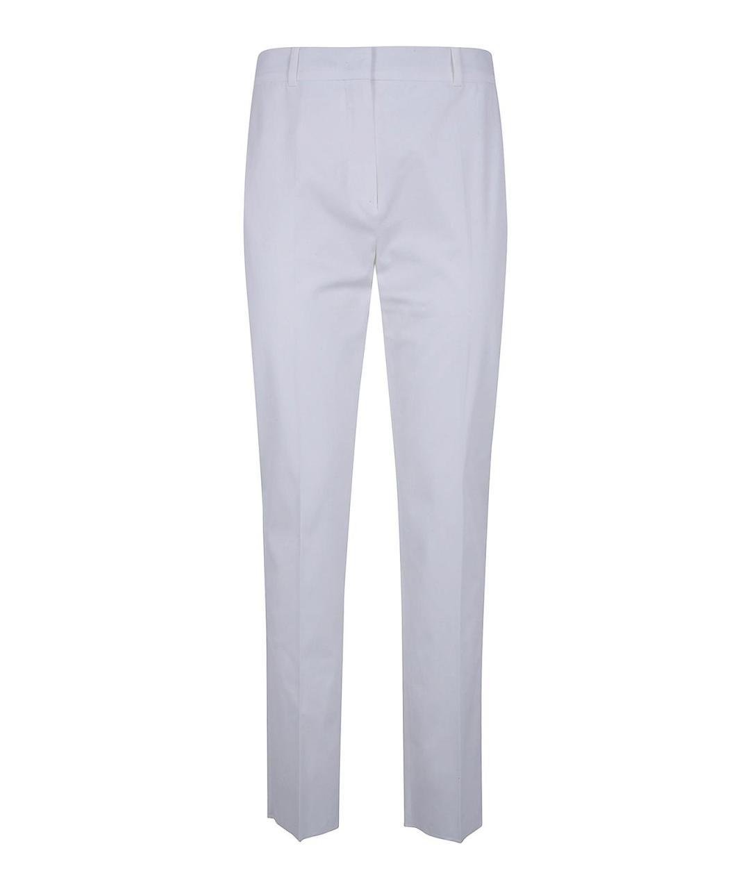 MAX MARA Белые хлопковые прямые брюки, фото 1