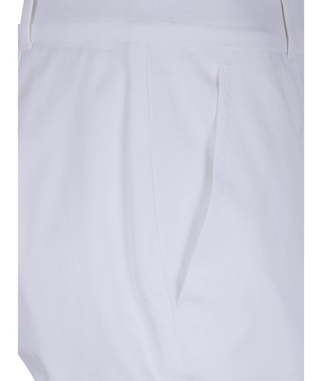 MAX MARA Белые хлопковые прямые брюки, фото 3