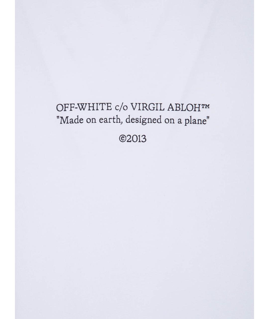 OFF-WHITE Белая хлопковая футболка, фото 3