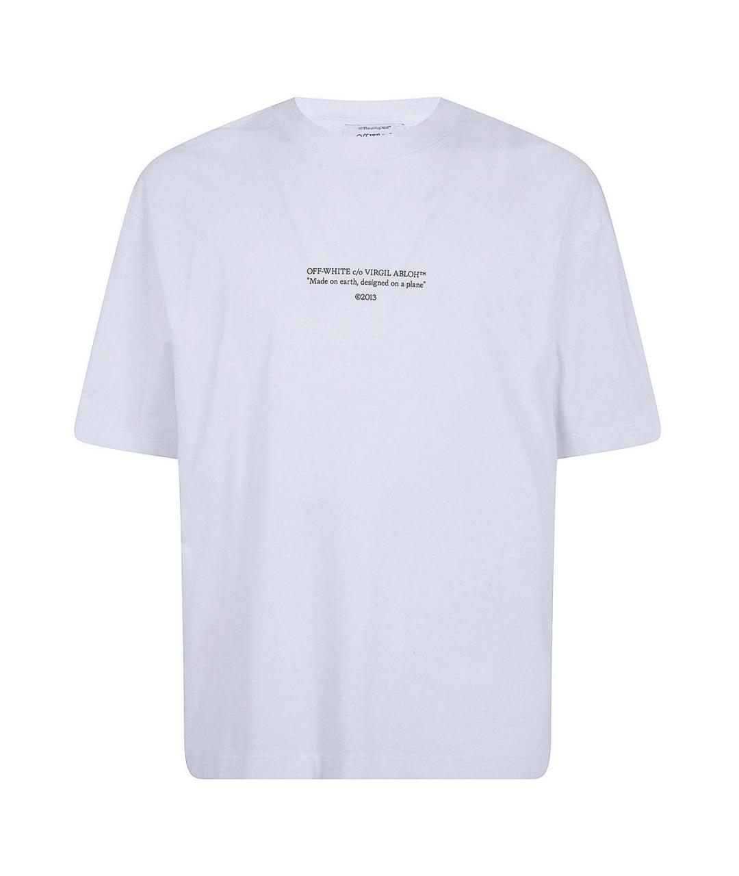 OFF-WHITE Белая хлопковая футболка, фото 1