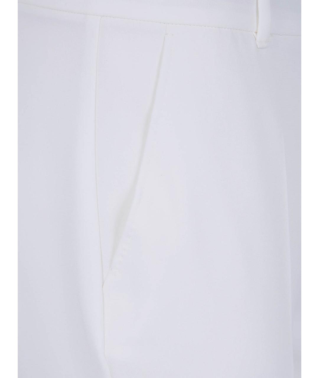 MAX MARA Белые полиэстеровые прямые брюки, фото 3