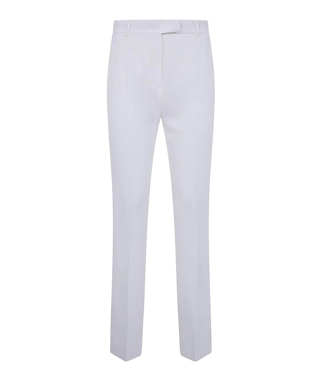 MAX MARA Белые полиэстеровые прямые брюки, фото 1