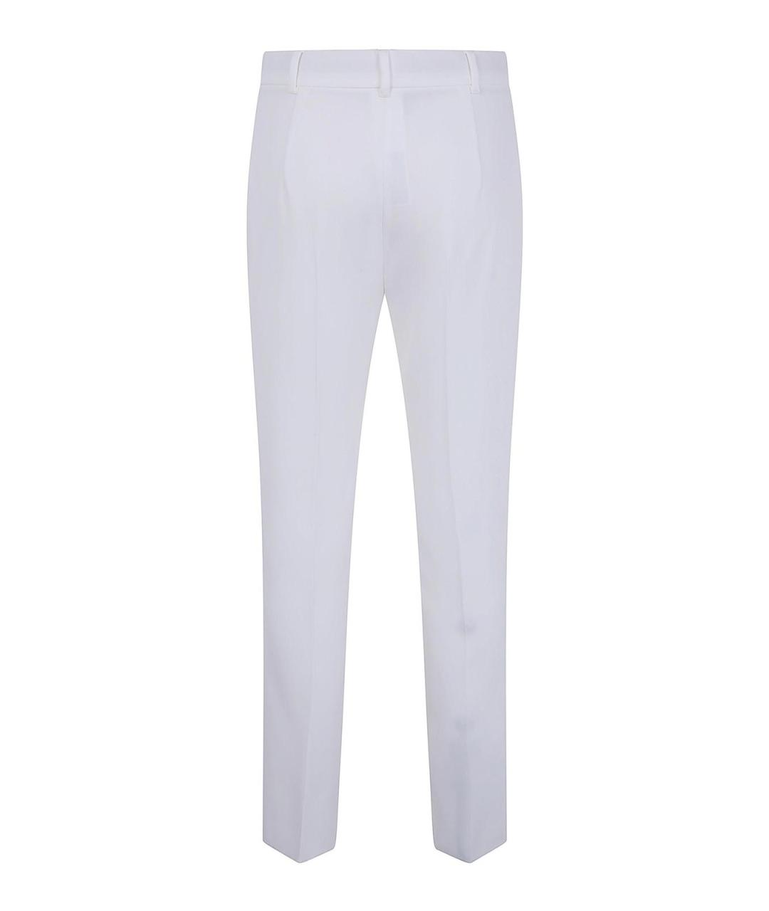 MAX MARA Белые полиэстеровые прямые брюки, фото 2