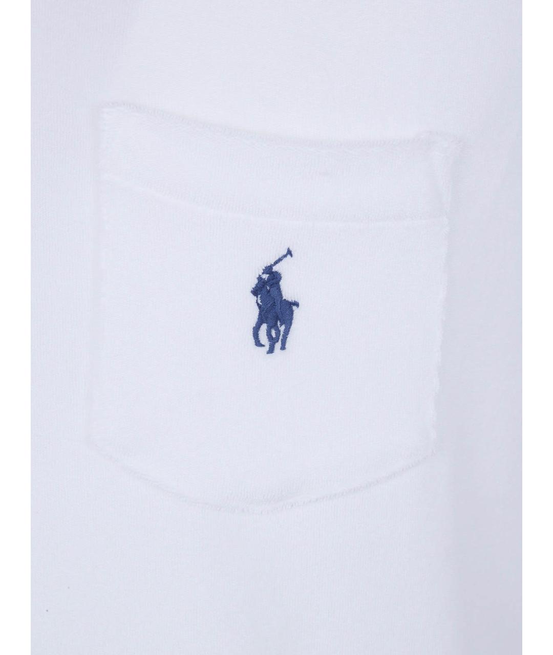 POLO RALPH LAUREN Белое хлопковое поло с коротким рукавом, фото 3