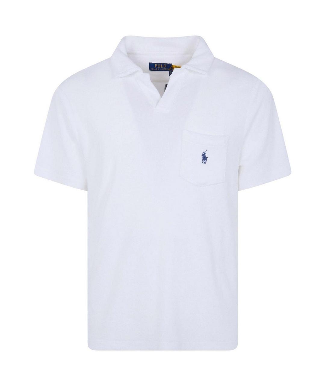 POLO RALPH LAUREN Белое хлопковое поло с коротким рукавом, фото 1