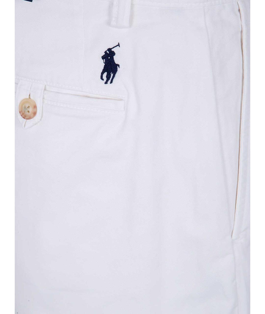 POLO RALPH LAUREN Белые хлопковые шорты, фото 3