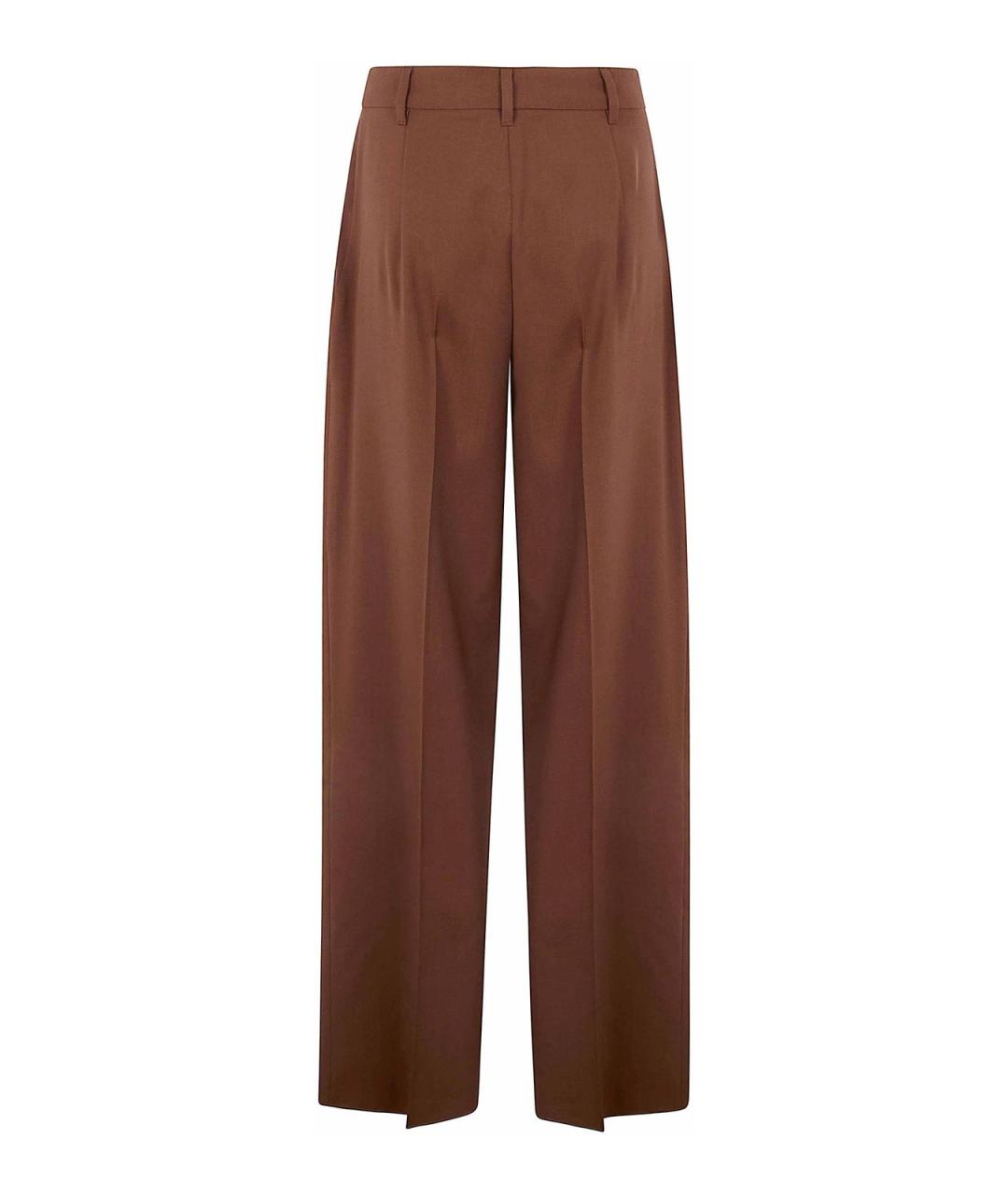 MAX MARA Коричневые шерстяные брюки широкие, фото 2