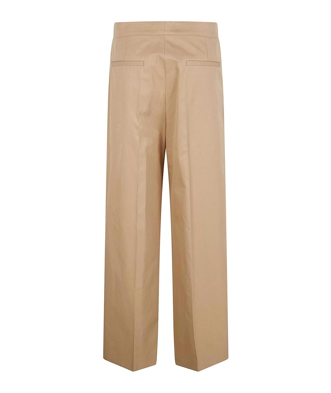 JIL SANDER Бежевые хлопковые прямые брюки, фото 2