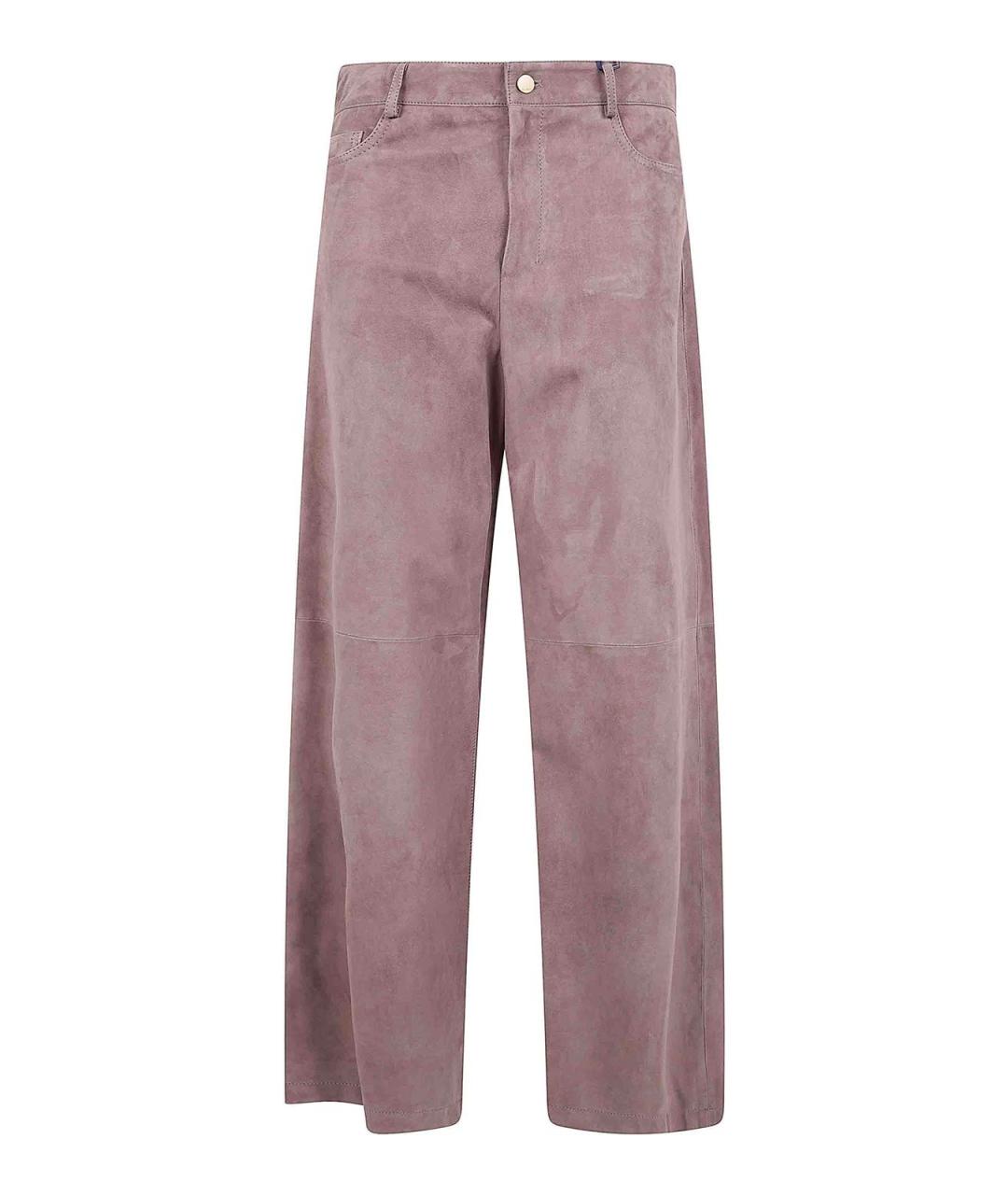 MAX MARA Коричневые замшевые прямые брюки, фото 1