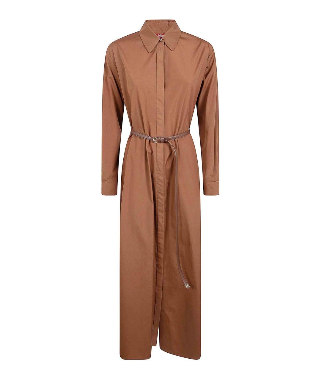 MAX MARA Коричневое хлопковое повседневное платье, фото 1