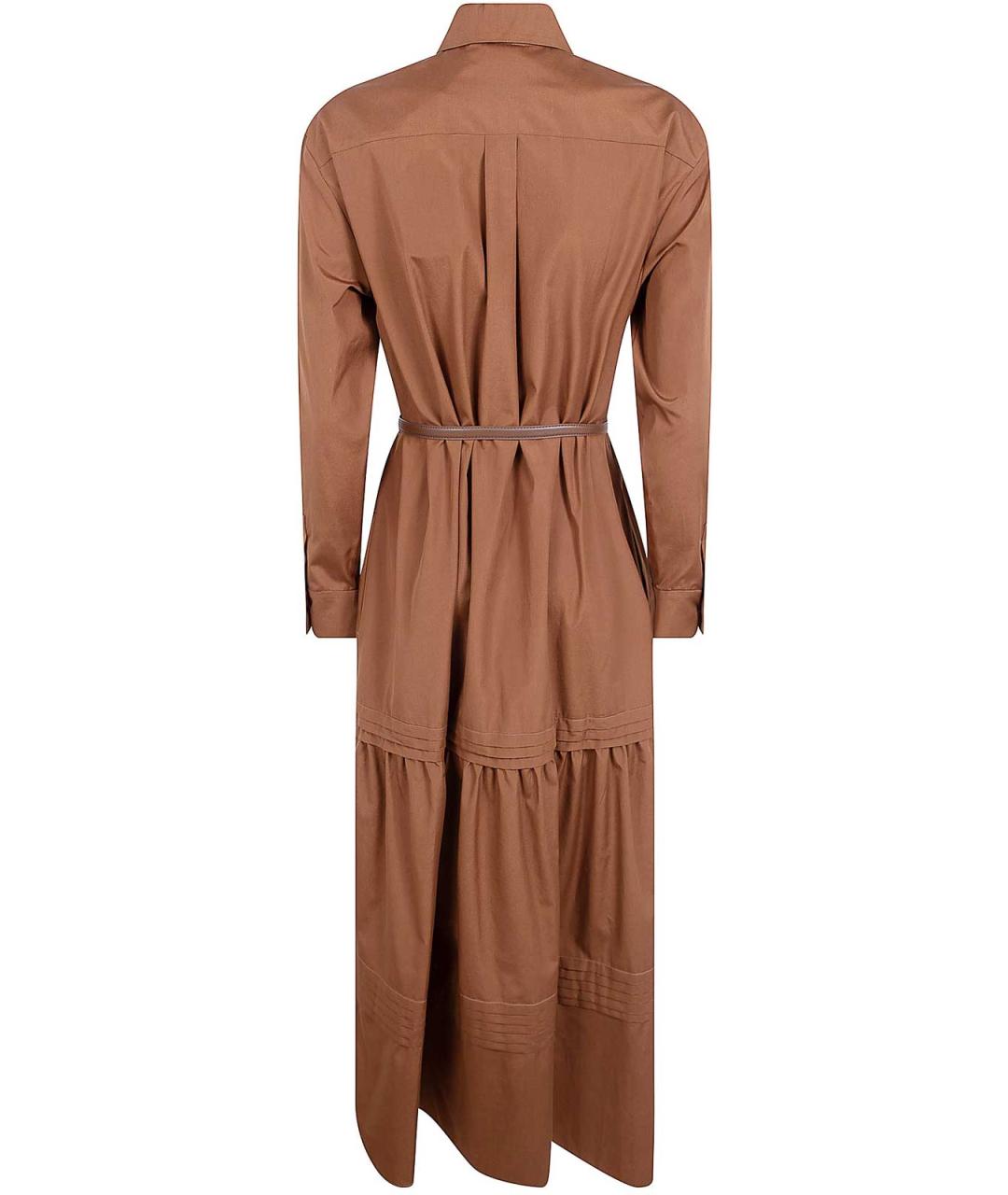 MAX MARA Коричневое хлопковое повседневное платье, фото 2