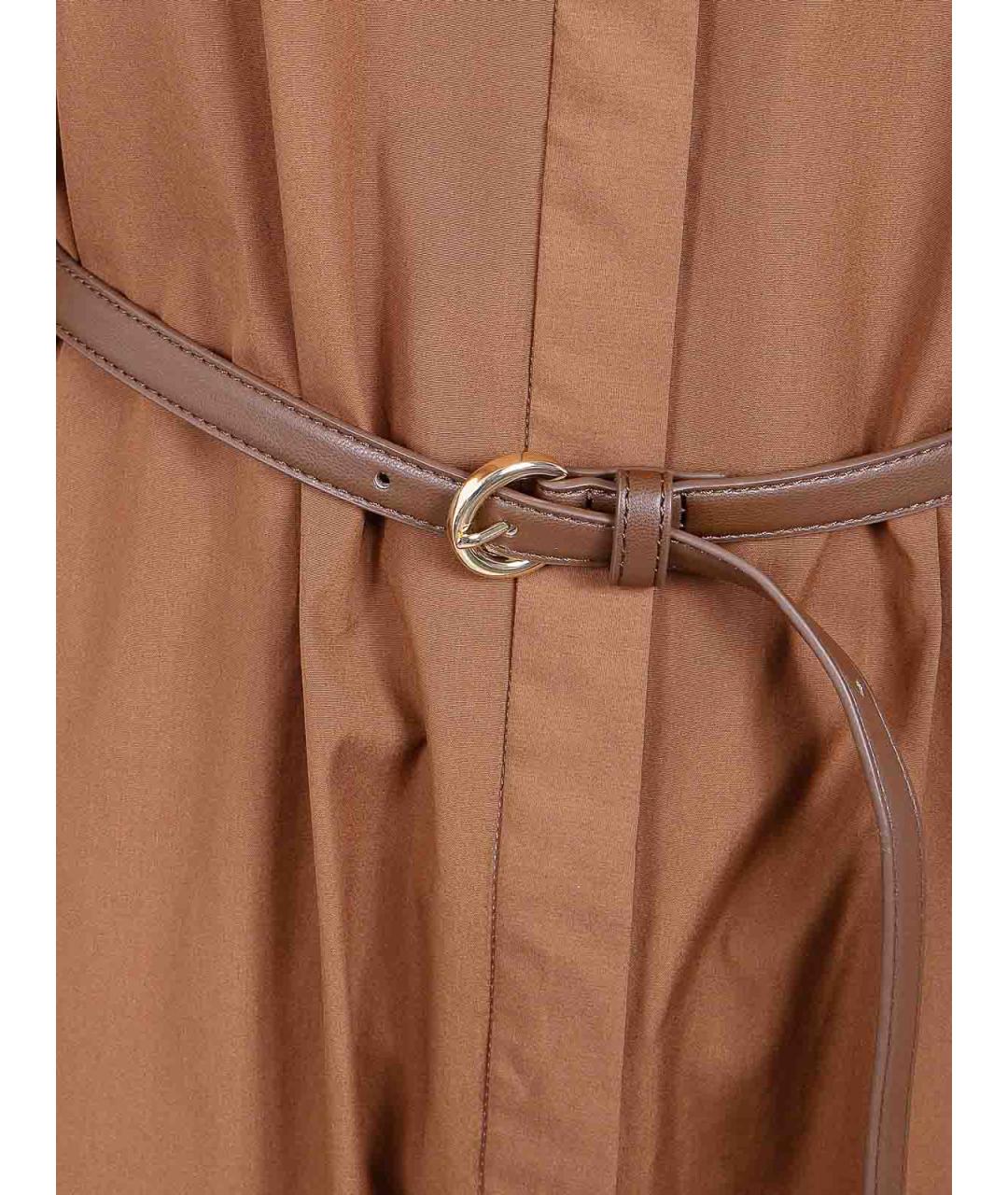 MAX MARA Коричневое хлопковое повседневное платье, фото 3