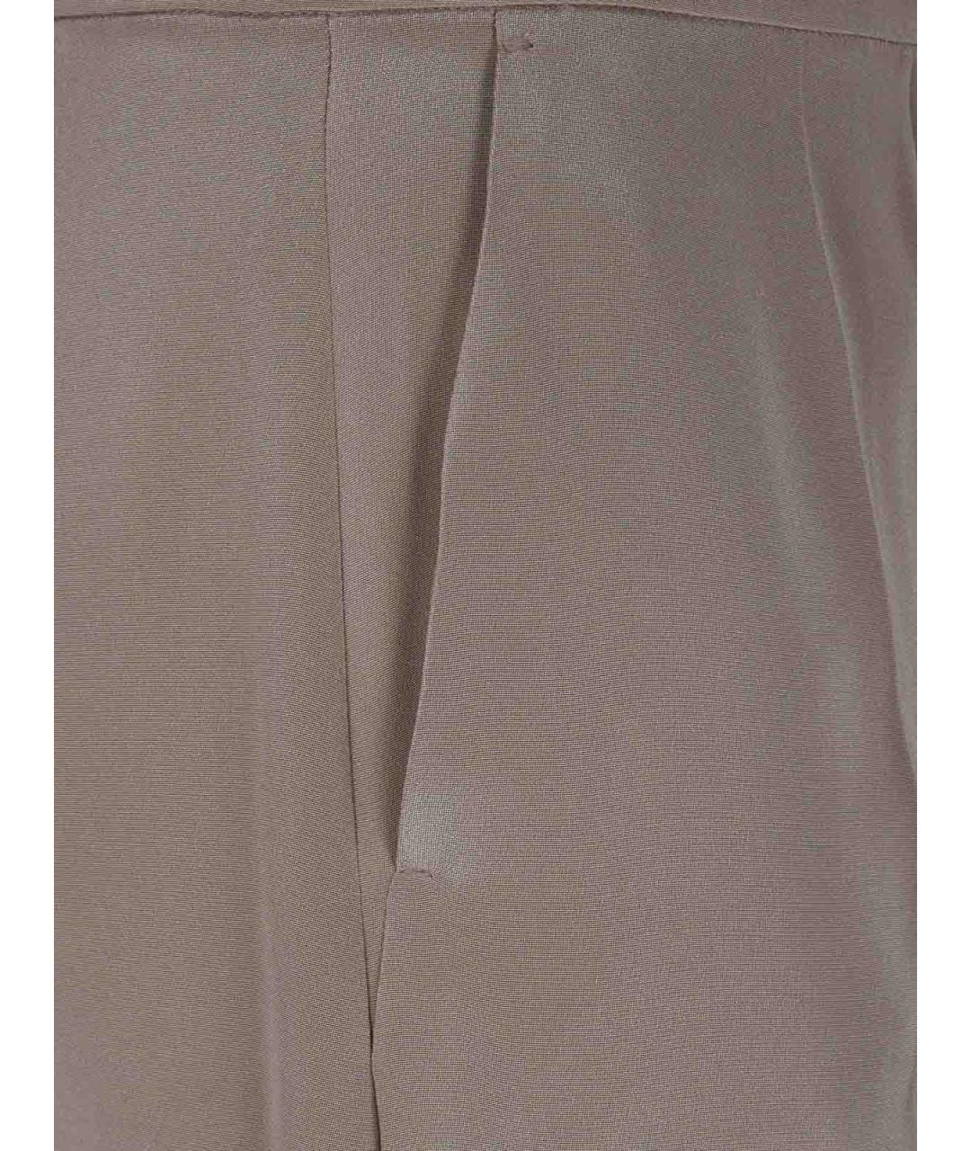 MAX MARA Бежевые шелковые брюки широкие, фото 3