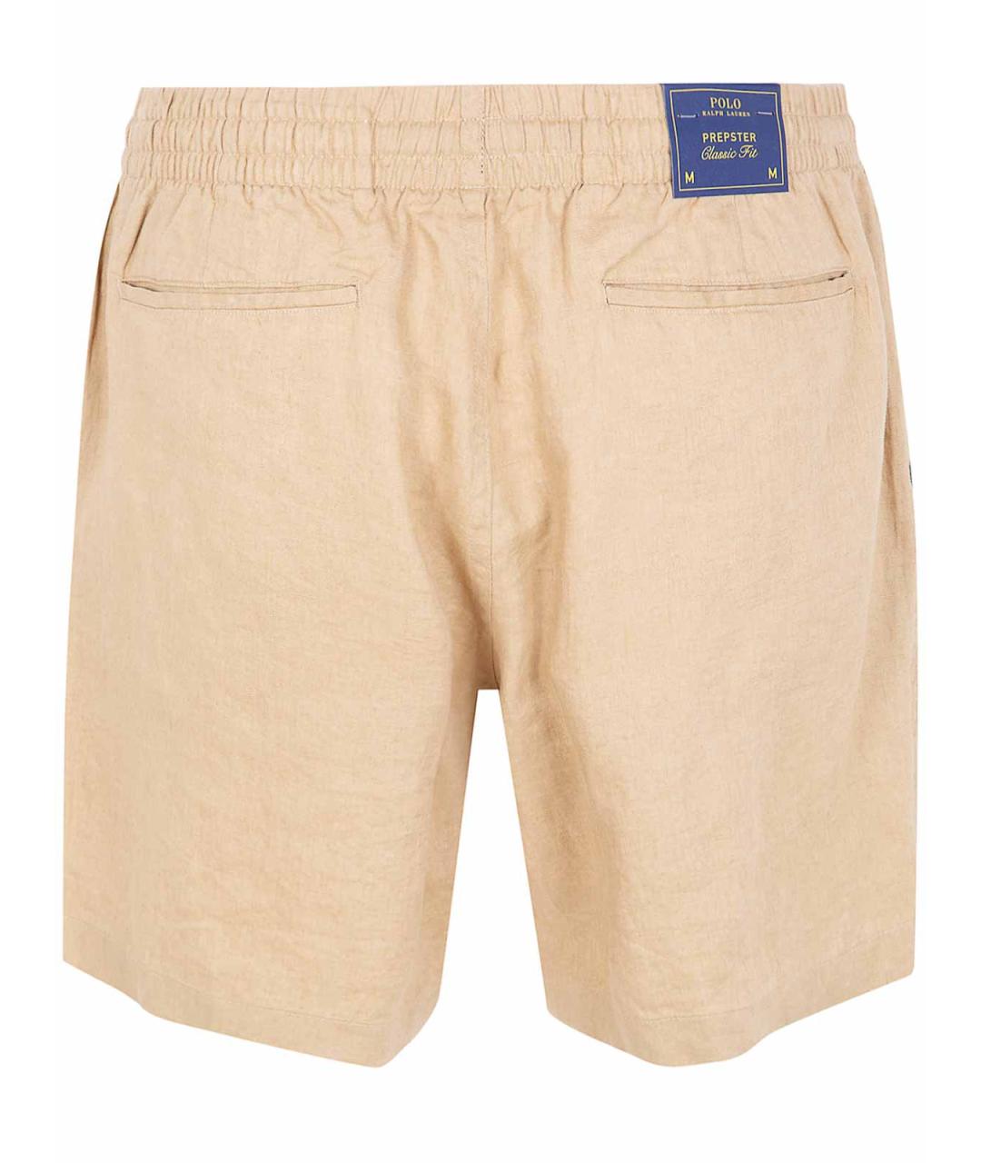 POLO RALPH LAUREN Бежевые льняные шорты, фото 2