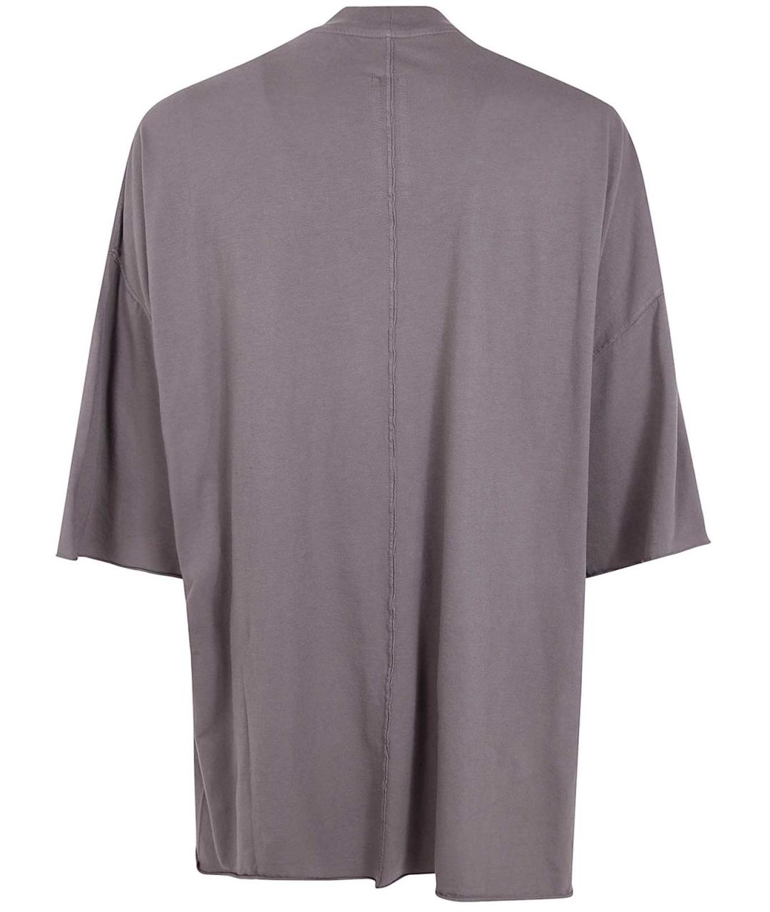 RICK OWENS Серая хлопковая футболка, фото 2