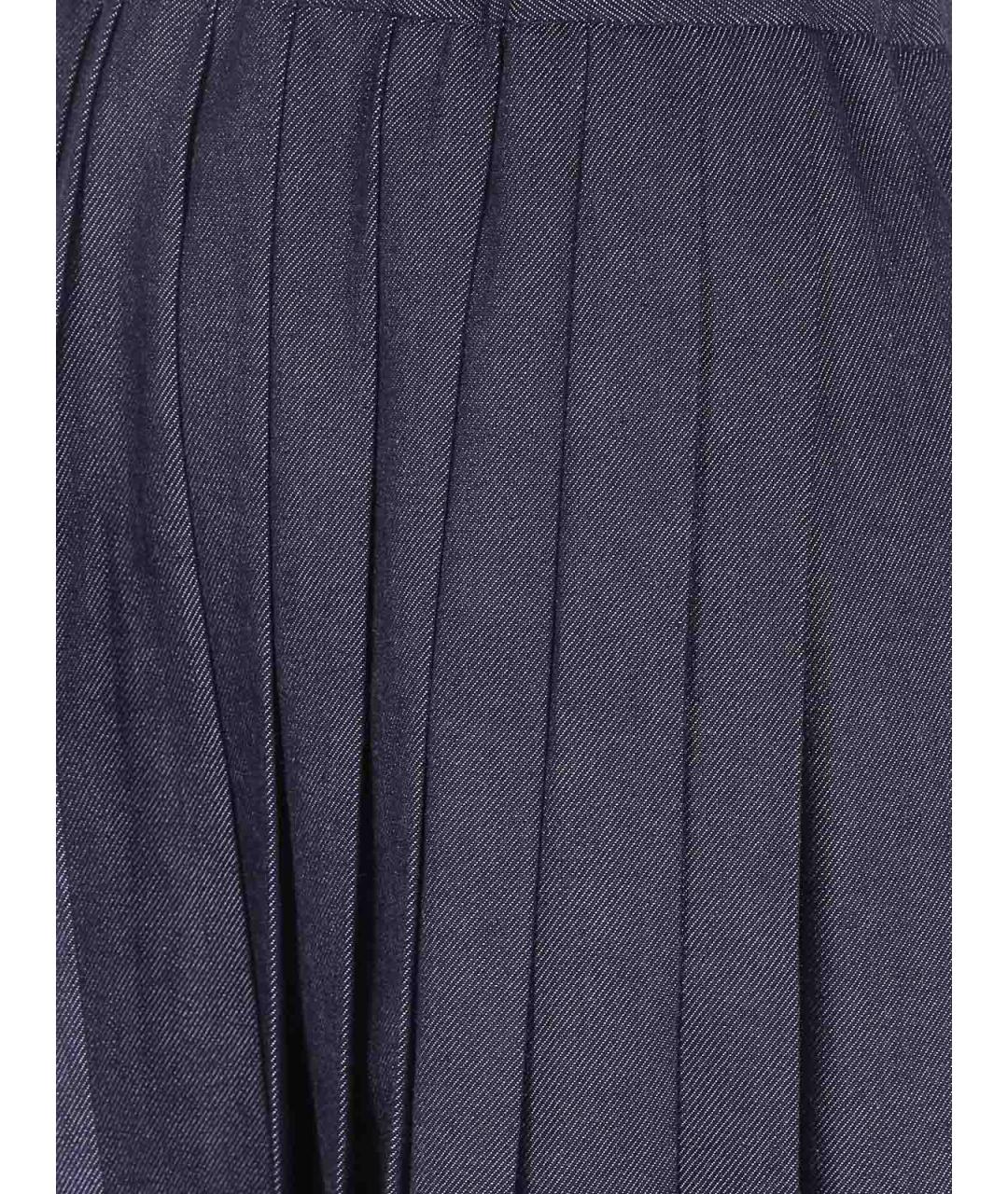 JIL SANDER Синяя хлопковая юбка миди, фото 3