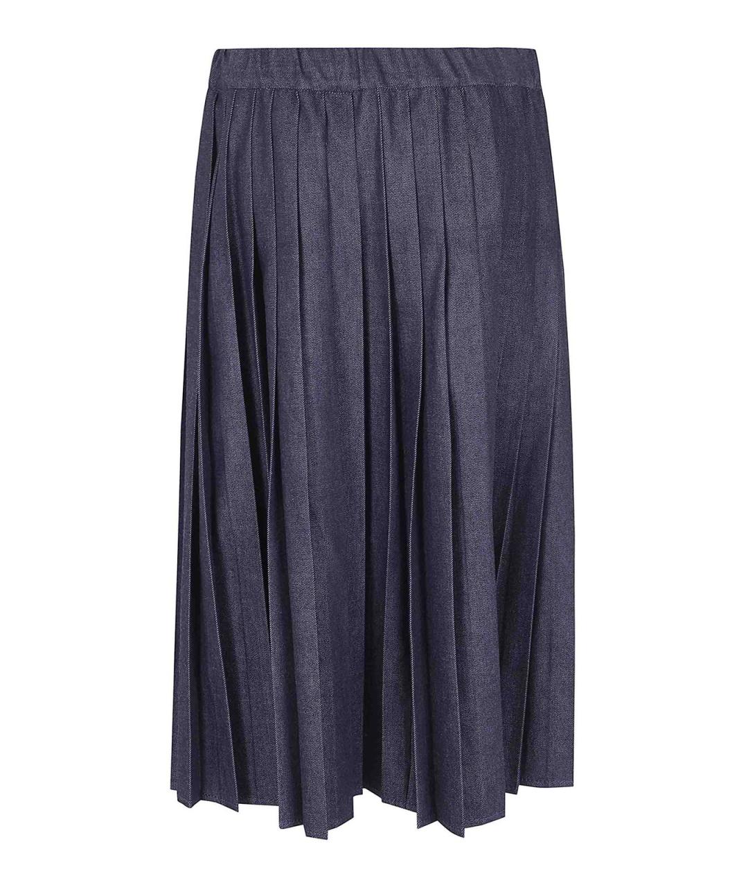JIL SANDER Синяя хлопковая юбка миди, фото 2