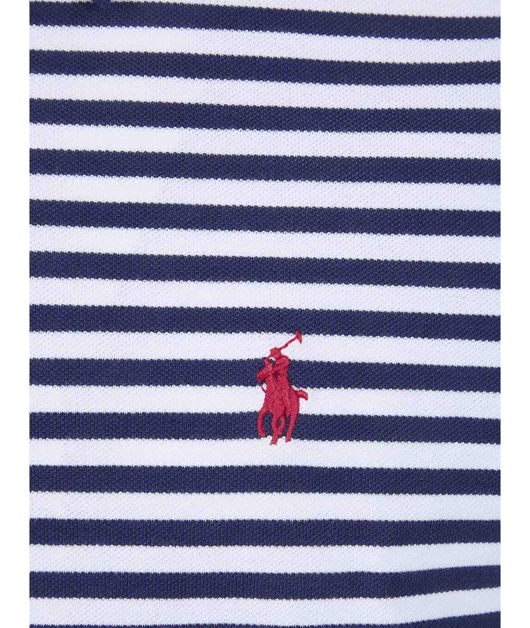 POLO RALPH LAUREN Синее хлопковое поло с коротким рукавом, фото 3
