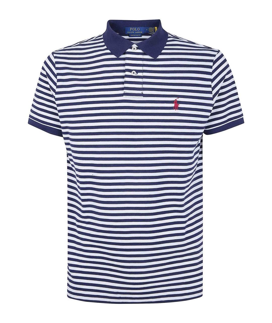 POLO RALPH LAUREN Синее хлопковое поло с коротким рукавом, фото 1