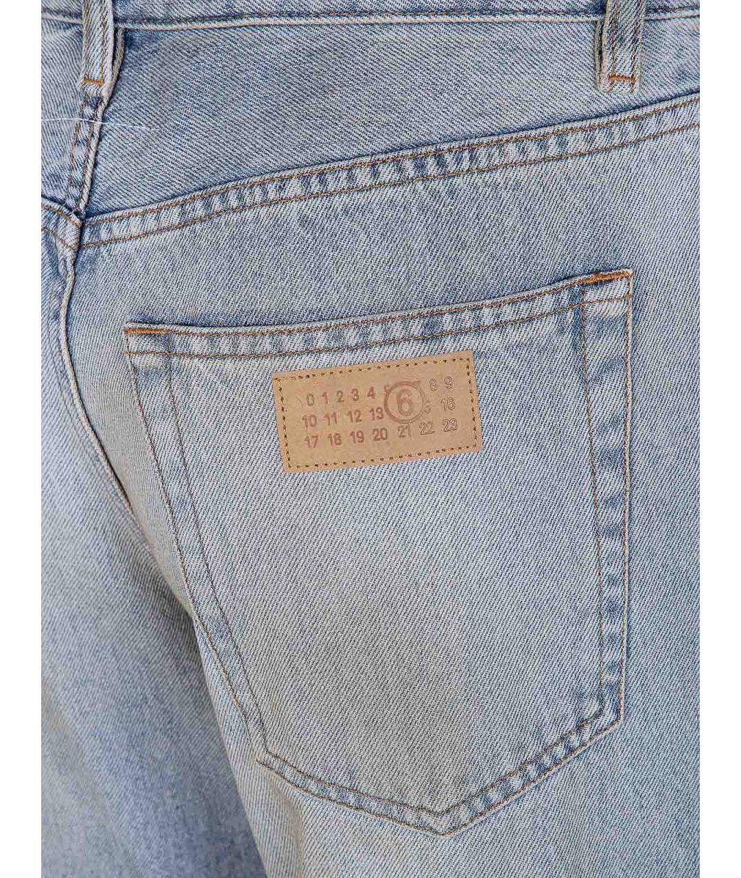 MM6 MAISON MARGIELA Синие хлопковые прямые джинсы, фото 3