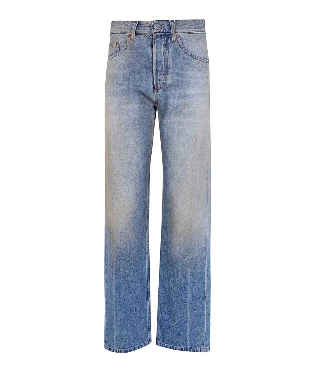 MM6 MAISON MARGIELA Синие хлопковые прямые джинсы, фото 1
