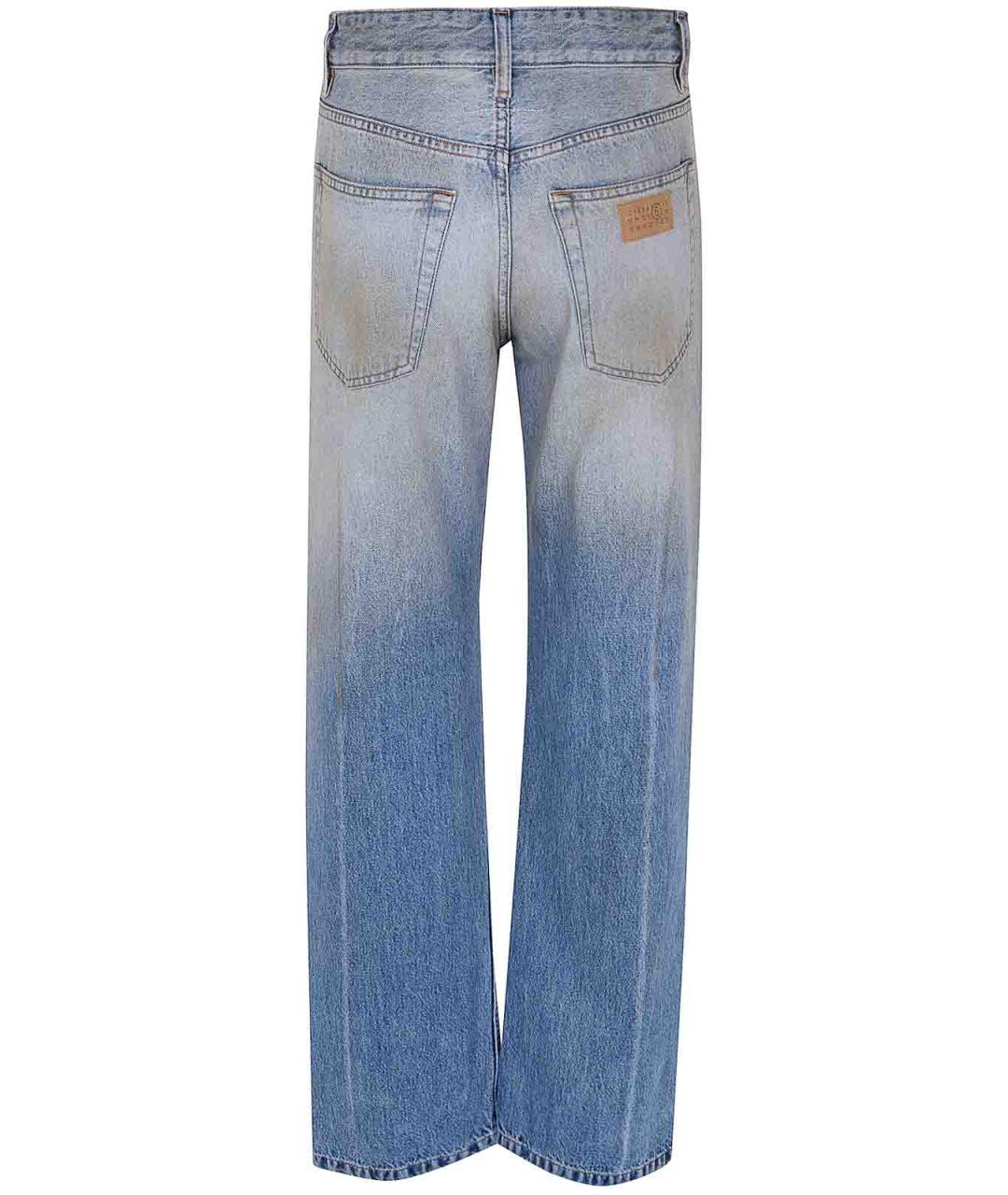 MM6 MAISON MARGIELA Синие хлопковые прямые джинсы, фото 2