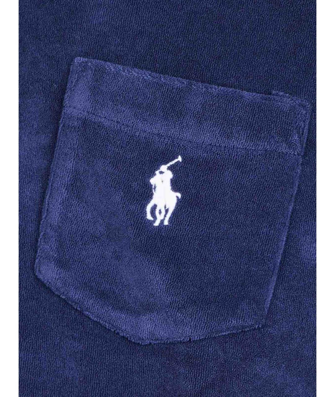 POLO RALPH LAUREN Синее хлопковое поло с коротким рукавом, фото 3