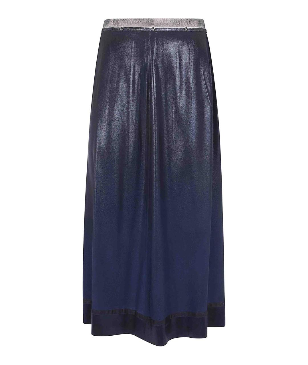 MAISON MARGIELA Синяя ацетатная юбка миди, фото 1