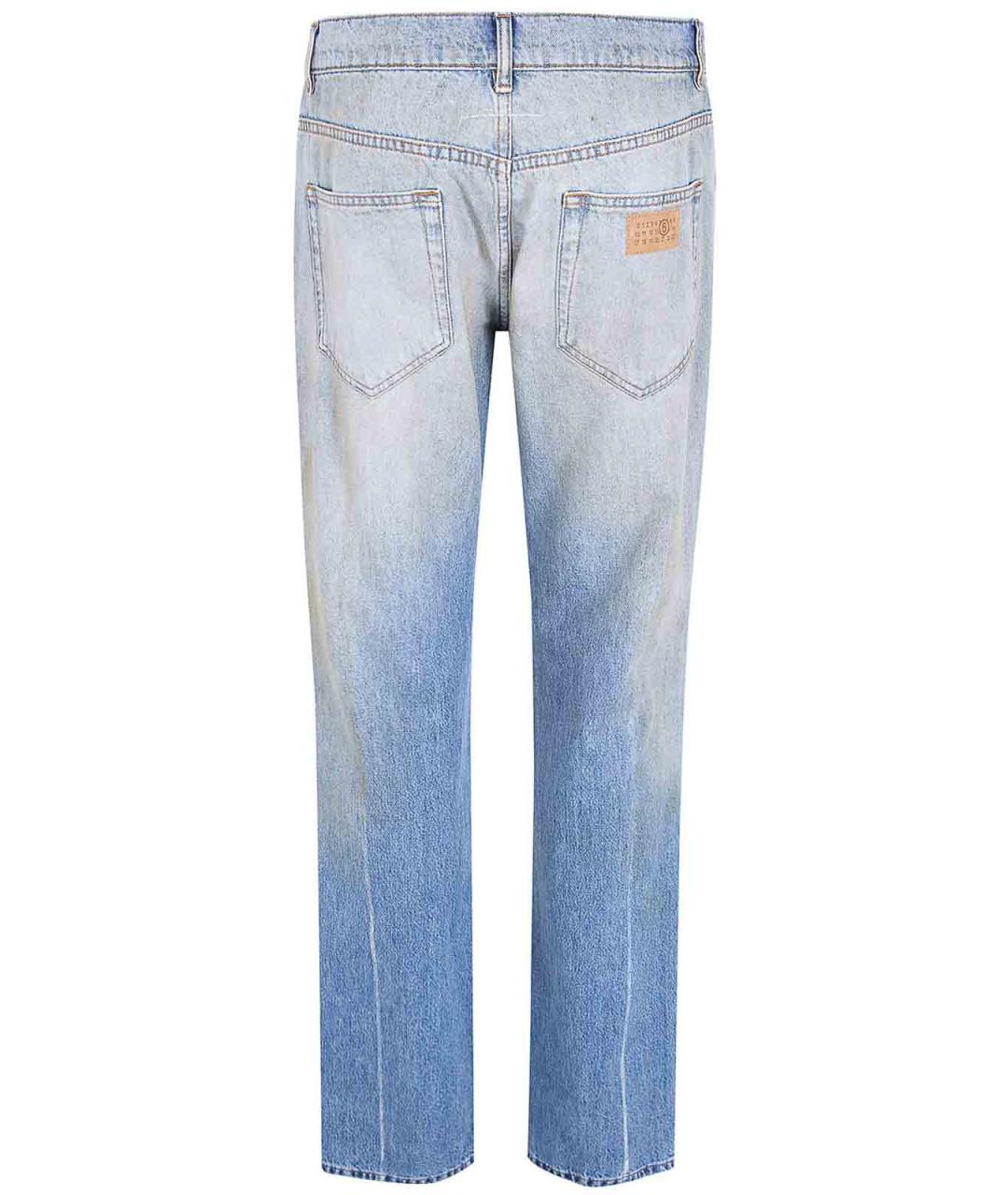 MM6 MAISON MARGIELA Синие хлопковые прямые джинсы, фото 2