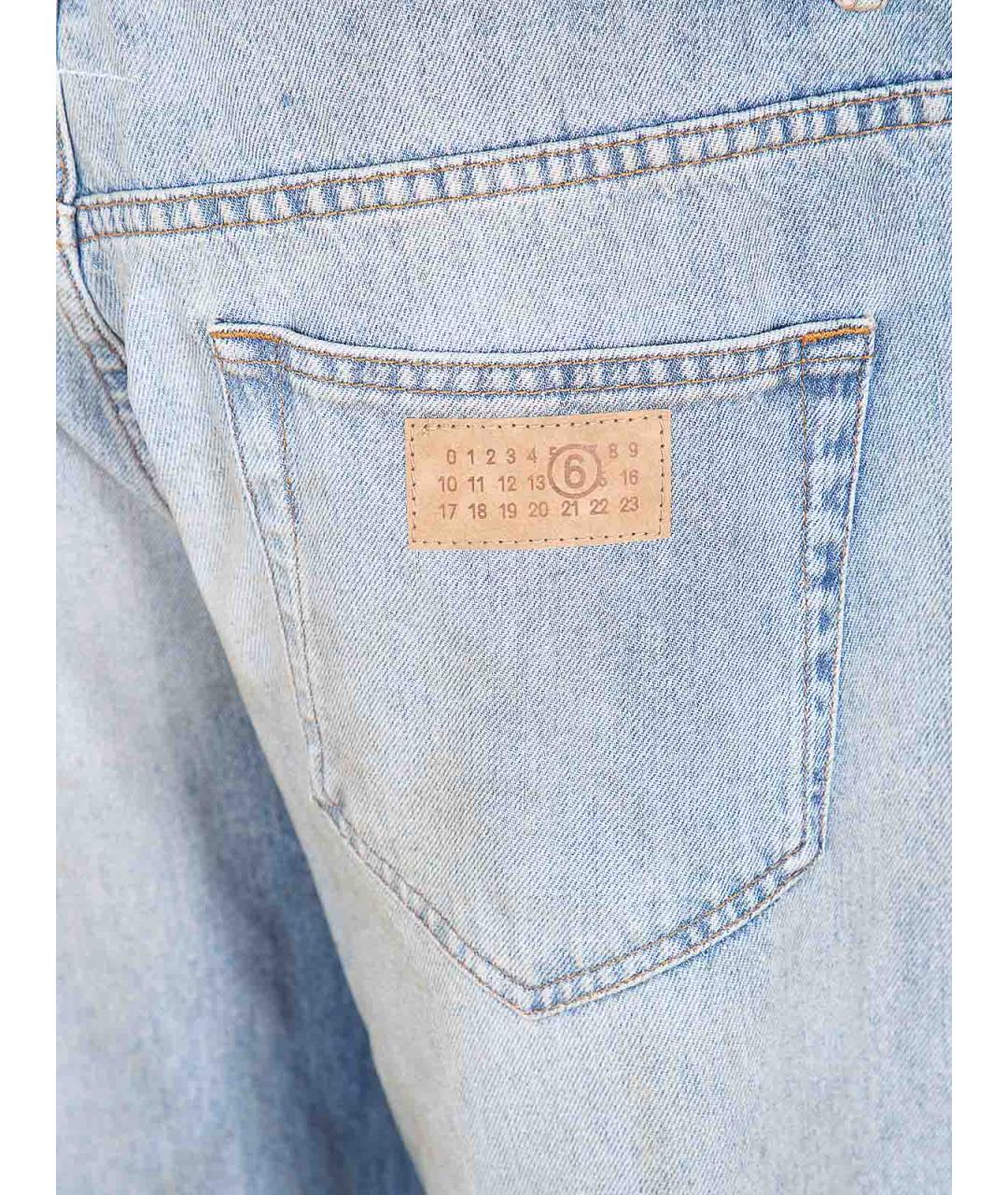 MM6 MAISON MARGIELA Синие хлопковые прямые джинсы, фото 3