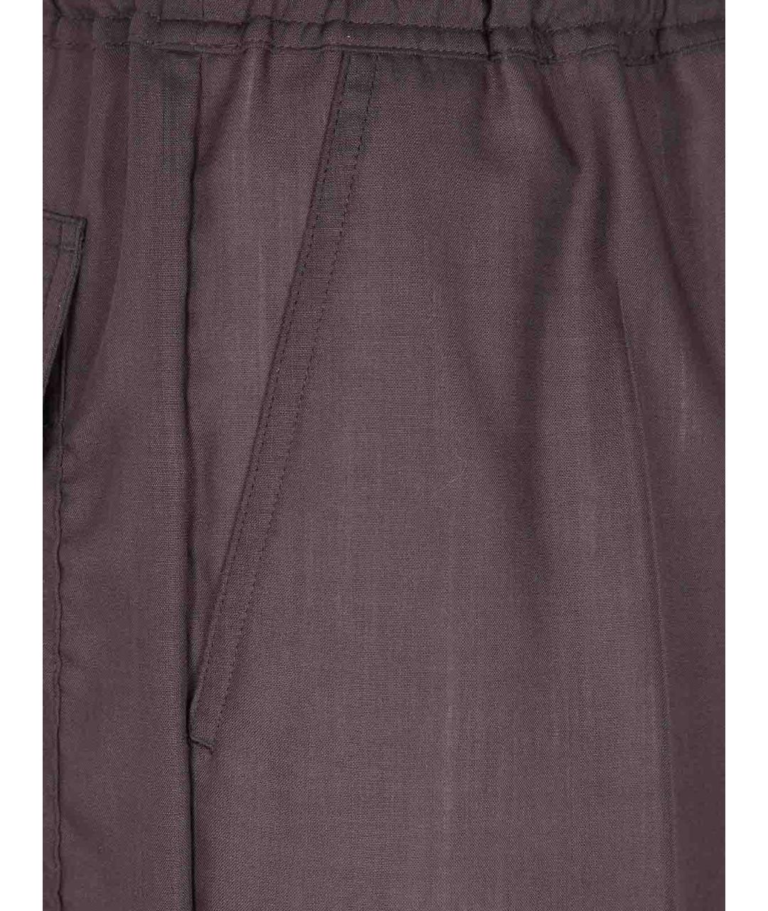 RICK OWENS Серые шерстяные прямые брюки, фото 3