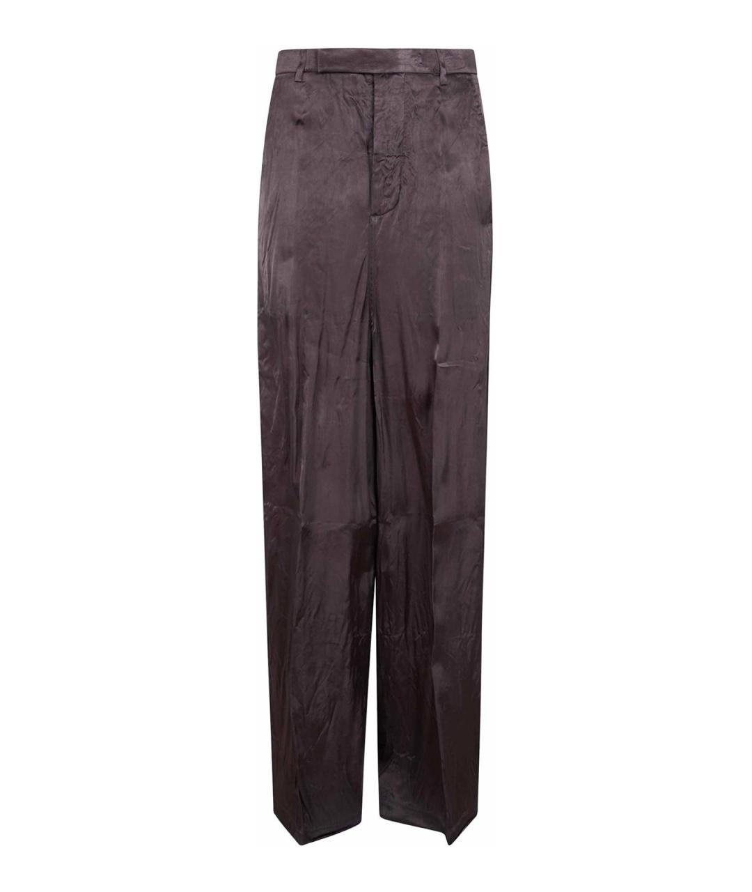 RICK OWENS Серые вискозные прямые брюки, фото 1