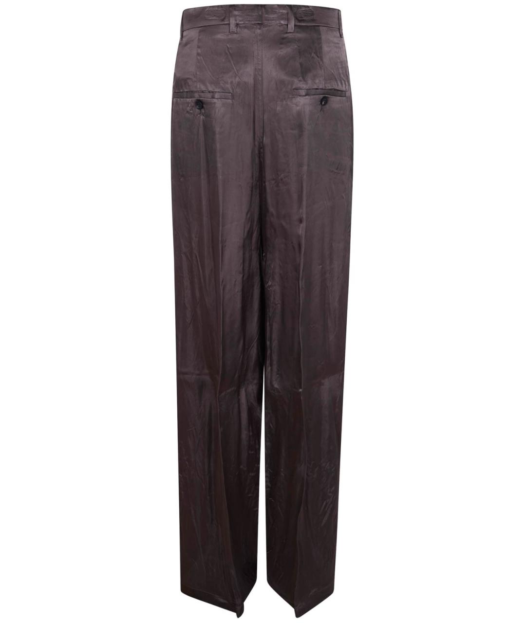 RICK OWENS Серые вискозные прямые брюки, фото 2