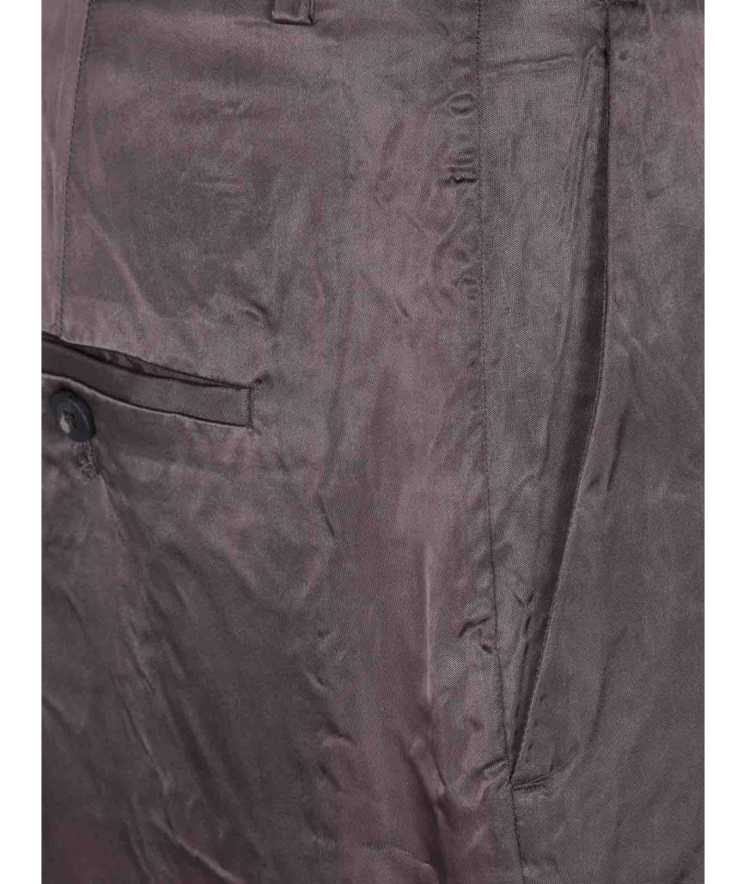 RICK OWENS Серые вискозные прямые брюки, фото 3
