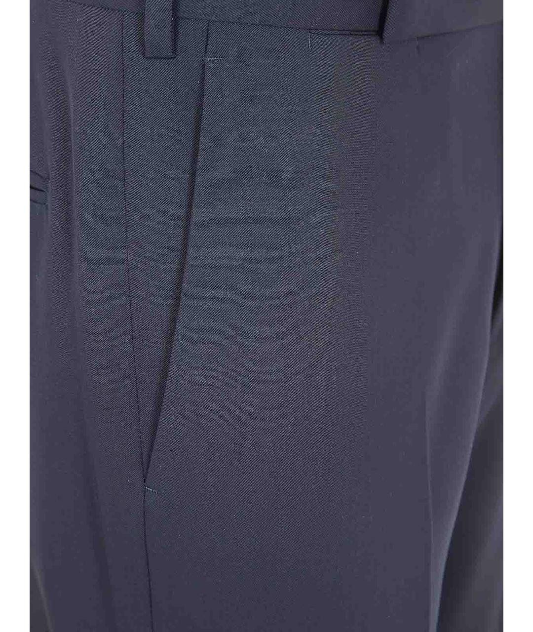 LARDINI Синие шерстяные классические брюки, фото 3
