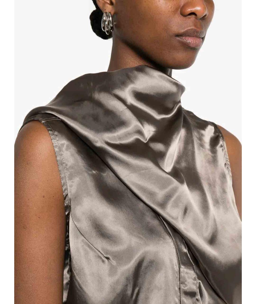 RICK OWENS Серая вискозная блузы, фото 5