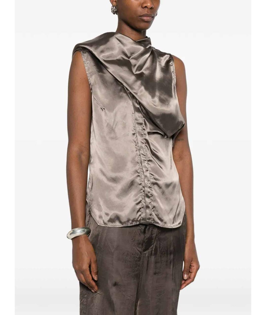 RICK OWENS Серая вискозная блузы, фото 3