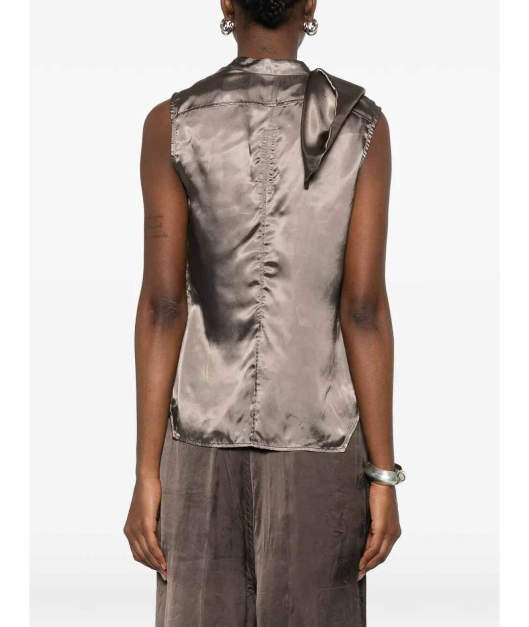 RICK OWENS Серая вискозная блузы, фото 4